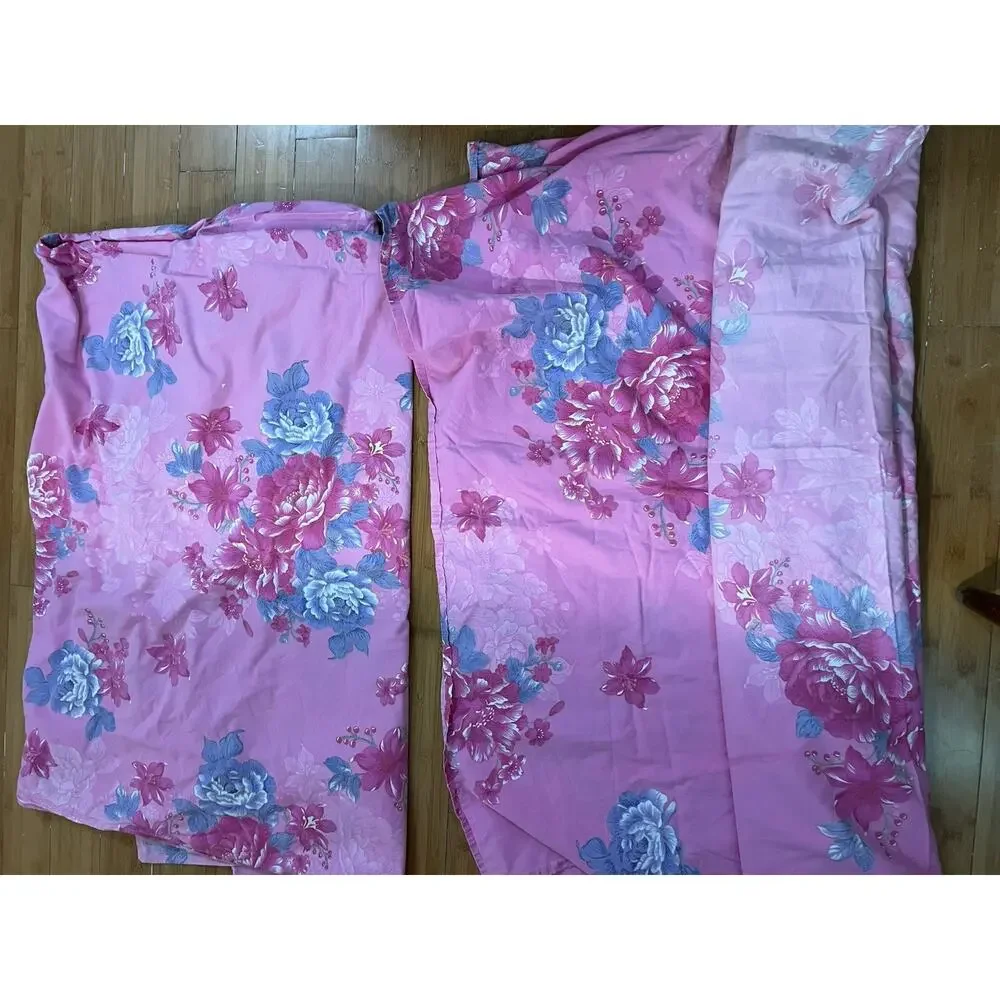 Pink CABBAGE ROSE Duvet Cover Twin Size 100% Cotton 2 Pcs Floral French Country